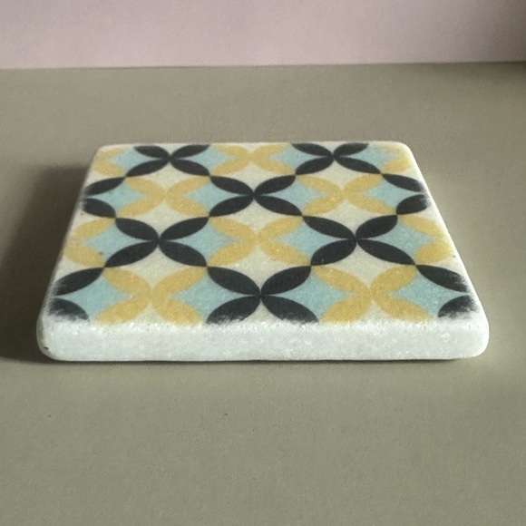 Greek Marble Coaster with Geographic Design - Picture 7 of 7